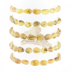 Raw amber green yellow bracelet